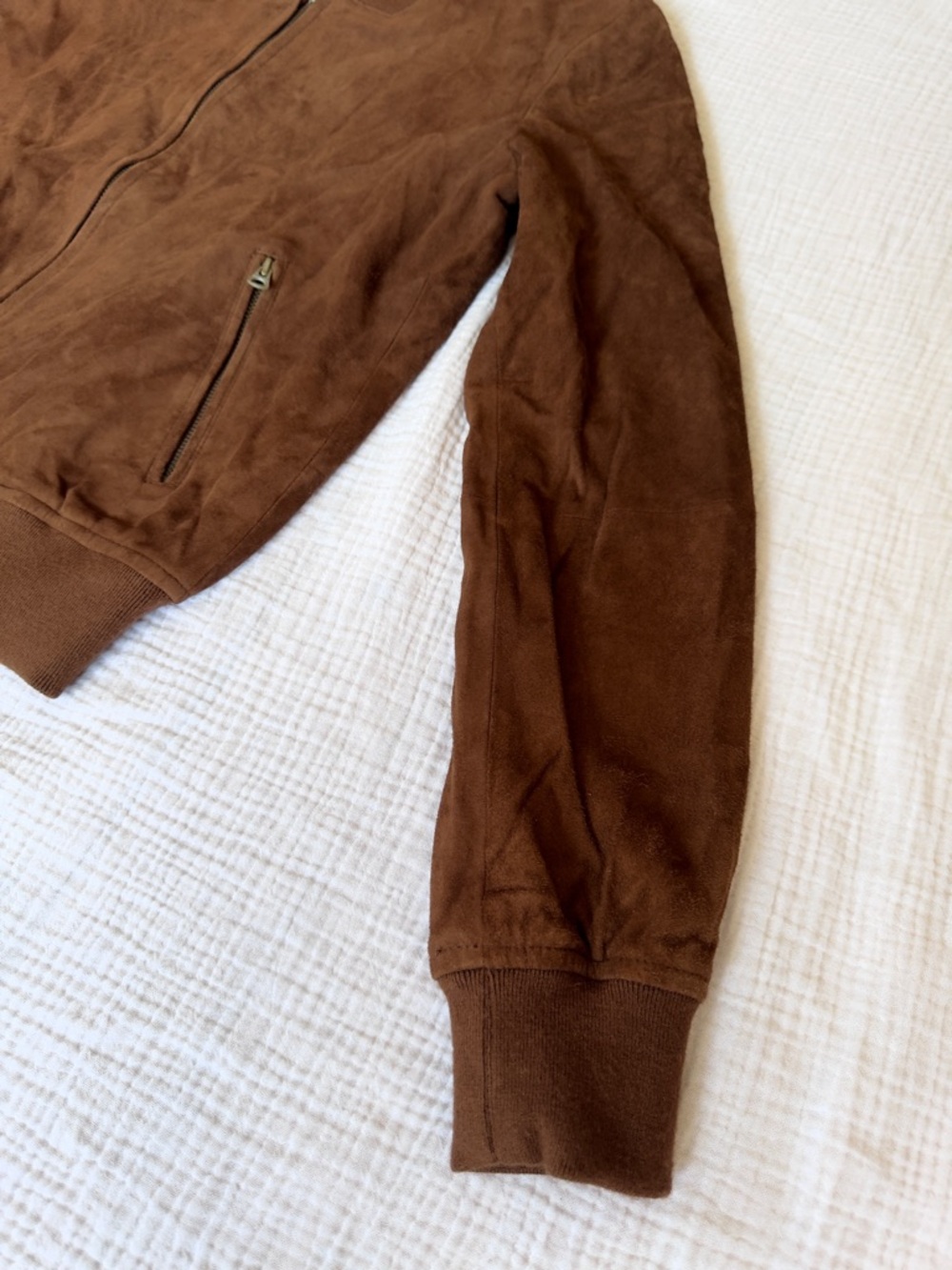 Vintage L.L. Bean Brown Suede Bomber Jacket - Picture 6 of 11
